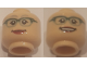 Part No: 3626cpb2032  Name: Minifigure, Head Dual Sided Female Glasses with Dark Green Frames, Red Lips, Smiling / Smiling with Teeth Pattern - Hollow Stud
