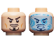 Part No: 3626cpb2060  Name: Minifigure, Head Dual Sided Black Eyebrows and Goatee, Raised Eyebrow / Bright Light Blue and Dark Azure Head-Up Display Pattern - Hollow Stud