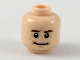 Part No: 3626cpb2102  Name: Minifigure, Head Reddish Brown Eyebrows with Furrowed Brows and Crow's Feet by Eyes Pattern (Alan Grant) - Hollow Stud