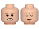 Part No: 3626cpb2107  Name: Minifigure, Head Dual Sided Dark Tan Eyebrows, Chin Dimple, Concerned / Closed Eyes, Meditating Pattern (SW Luke Skywalker) - Hollow Stud