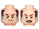 Part No: 3626cpb2151  Name: Minifigure, Head Dual Sided Dark Brown Eyebrows, Brown and Gray Sideburns, Stubble, Mouth Closed / Open Pattern (SW Wuher) - Hollow Stud