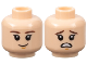Part No: 3626cpb2169  Name: Minifigure, Head Dual Sided Child Dark Brown Eyebrows, Medium Nougat Chin Dimple, Grin / Scared Pattern - Hollow Stud