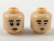 Part No: 3626cpb2202  Name: Minifigure, Head Dual Sided Dark Brown Eyebrows, Buck Teeth / Closed Eyes and Mouth Pattern - Hollow Stud