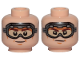 Part No: 3626cpb2233  Name: Minifigure, Head Dual Sided Brown Eyebrows, Cheek Lines, Chin Dimple, Goggles, Smile / Determined Pattern (SW Han Solo) - Hollow Stud