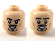 Part No: 3626cpb2250  Name: Minifigure, Head Dual Sided Black Eyebrows and Anchor Beard, Smiling / Scared Expression Pattern - Hollow Stud