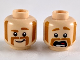 Part No: 3626cpb2416  Name: Minifigure, Head Dual Sided Dark Orange Eyebrows, Muttonchops and Horseshoe Moustache, Smile with Raised Eyebrow / Scared Pattern - Hollow Stud