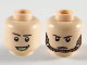 Part No: 3626cpb2558  Name: Minifigure, Head Dual Sided Dark Brown Eyebrows, Lopsided Grin / Reddish Brown Chin Strap Pattern - Hollow Stud
