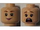 Part No: 3626cpb2625  Name: Minifigure, Head Dual Sided Female Reddish Brown Eyebrows, Pink Lips, Smile / Scared Pattern (Dolores Umbridge) - Hollow Stud