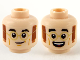Part No: 3626cpb2671  Name: Minifigure, Head Dual Sided Black Eyebrows, Gold Glasses, Reddish Brown Mutton Chops, Grin / Open Mouth Smile Pattern - Hollow Stud