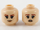 Part No: 3626cpb2672  Name: Minifigure, Head Dual Sided Female, Reddish Brown Eyebrows, Medium Nougat Freckles, Peach Lips, Grin / Scared Pattern - Hollow Stud