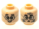 Part No: 3626cpb2688  Name: Minifigure, Head Dual Sided Glasses, Black Eyebrows, Lightning Bolt Scar, Grin / Broken Glasses Dirty Face Pattern - Hollow Stud