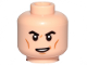 Part No: 3626cpb2707  Name: Minifigure, Head Black Eyebrows, Medium Nougat Cheek Lines, Lopsided Open Mouth Pattern - Hollow Stud