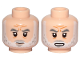 Part No: 3626cpb2728  Name: Minifigure, Head Dual Sided Dark Bluish Gray Eyebrows, Light Bluish Gray Moustache, White Beard, Furrowed Brow, Neutral / Open Mouth with Teeth Pattern - Hollow Stud