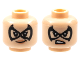 Part No: 3626cpb2825  Name: Minifigure, Head Dual Sided Female, Large Black Domino Mask, Peach Lips, Lopsided Grin / Gritted Teeth Pattern - Hollow Stud
