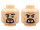 Part No: 3626cpb2890  Name: Minifigure, Head Dual Sided Black Eyebrows and Goatee, Medium Nougat Cheek Lines and Chin Dimple, Furrowed Brow, Grin / Frown Pattern - Hollow Stud