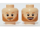 Part No: 3626cpb2908  Name: Minifigure, Head Dual Sided, Nougat Eyebrows, Beard and Moustache, Open Mouth Grin / Smirk Pattern - Hollow Stud