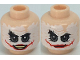 Part No: 3626cpb2918  Name: Minifigure, Head Dual Sided, White Mask with Gray Eyes, Red Scars, Grin / Closed Mouth Pattern (The Joker) - Hollow Stud
