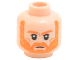Part No: 3626cpb3026  Name: Minifigure, Head Orange Eyebrows and Beard, Black Eyes with White Pupils, Cheek Lines Pattern - Hollow Stud