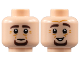 Part No: 3626cpb3119  Name: Minifigure, Head Dual Side, Dark Brown Eyebrows and Goatee, Medium Nougat Wrinkles, Neutral / Smile Pattern - Hollow Stud