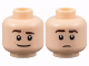 Part No: 3626cpb3128  Name: Minifigure, Head Dual Sided Dark Brown Eyebrows, Wide Grin with Raised Eyebrow Right / Neutral Pattern - Hollow Stud