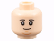 Part No: 3626cpb3130  Name: Minifigure, Head Black Eyebrows, Grin, Medium Nougat Dimple and Chin Pattern - Hollow Stud
