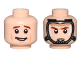 Part No: 3626cpb3149  Name: Minifigure, Head Dual Sided Reddish Brown Eyebrows, Medium Nougat Cheek Lines, and Open Mouth Smile / Oxygen Mask Pattern - Hollow Stud
