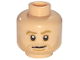 Part No: 3626cpb3232  Name: Minifigure, Head Dark Tan Eyebrows and Beard Stubble, Nougat Chin Dimple, Neutral Pattern - Hollow Stud