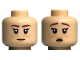 Part No: 3626cpb3241  Name: Minifigure, Head Dual Sided Female Reddish Brown Eyebrows, Nougat Lips and Freckles, Smile / Scared with Open Mouth Pattern - Hollow Stud