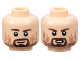 Part No: 3626cpb3259  Name: Minifigure, Head Dual Sided Dark Brown Eyebrows, Goatee and Stubble Beard, Medium Nougat Cheek Lines, Grin / Scowl Pattern - Hollow Stud