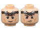 Part No: 3626cpb3261  Name: Minifigure, Head Dual Sided Dark Brown Eyebrows, Silver Tiara, Medium Nougat Cheek Lines and Chin Dimple, Smirk / Frown Pattern - Hollow Stud