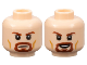 Part No: 3626cpb3262  Name: Minifigure, Head Dual Sided Reddish Brown Eyebrows and Goatee, Medium Nougat Cheek Lines, Neutral / Open Mouth Smile Pattern - Hollow Stud