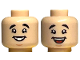Part No: 3626cpb3270  Name: Minifigure, Head Dual Sided Black Eyebrows, Medium Nougat Chin Dimple, Open Mouth Smile with Teeth / Wide Open Mouth Smile with Tongue Pattern - Hollow Stud
