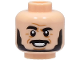 Part No: 3626cpb3280  Name: Minifigure, Head Black Eyebrows, Moustache and Beard, Medium Nougat Forehead and Cheek Lines, Chin Dimple, Open Mouth Smile Pattern - Hollow Stud