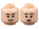 Part No: 3626cpb3283  Name: Minifigure, Head Dual Sided Black Eyebrows, Nougat Chin Dimple, Open Mouth Smile / Surprised Pattern - Hollow Stud