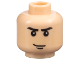 Part No: 3626pb0035  Name: Minifigure, Head Black Eyebrows and Chin Dimple, Smirk Pattern