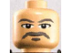 Part No: 3626pb0066  Name: Minifigure, Head Male Gray Moustache, Goatee, and Eyebrows Pattern