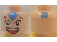 Part No: 3626pb0067  Name: Minifigure, Head Male Eyes & Mouth Wide Open, Blue Arrow on Forehead & Square on Back Pattern (Aang)