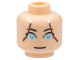Part No: 3626pb0069  Name: Minifigure, Head Female Sky Blue Eyes, Brown Hair Lines on Sides Pattern (Katara)d