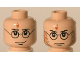 Part No: 3626pb0170  Name: Minifigure, Head Dual Sided Black Eyebrows, Upper Eyelids, Glasses with Round Frames, Chin Dimple, Dark Orange Lightning Bolt, Wide Grin / Stern with Gills and Scales Pattern