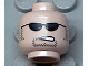 Part No: 3626pb0202  Name: Minifigure, Head Black Sunglasses, Sideburns and Goatee Stubble, Lopsided Open Mouth Scowl with Teeth Pattern