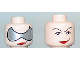 Part No: 3626pb0257  Name: Minifigure, Head Dual Sided Female Red Lips with Smirk and Silver Glasses / Arched Eyebrows Pattern