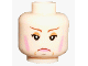 Part No: 3626pb0274  Name: Minifigure, Head Female with Pink Lips and Rouge, Frown Lines, White Pupils Pattern (HP Professor Umbridge)