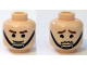 Part No: 3626pb0395  Name: Minifigure, Head Dual Sided Brown Eyebrows, Black Chin Strap, Smile / Worried Pattern
