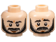 Part No: 3626pb0418  Name: Minifigure, Head Dual Sided Black Bushy Eyebrows, Beard, and Moustache, Dark Orange Chin Dimple, Grin / Worried Pattern