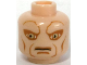 Part No: 3626pb0551  Name: Minifigure, Head Alien SW Iktotchi with Large Sand Green Eyes, Medium Nougat Eye Shadow, Cheek Lines, Jowl Lines, Upper Lip and Chin Dimple, Stern Pattern