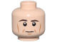 Part No: 3626pb0563  Name: Minifigure, Head Dark Brown Eyebrows, Medium Nougat Cheek Lines, Dimples and Chin Dimple, Neutral Pattern