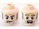 Part No: 3626pb0566  Name: Minifigure, Head Dual Sided PotC Gibbs Gray Beard and Eyebrows, Crow's Feet, Angry / Scared Pattern