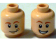 Part No: 3626pb0589  Name: Minifigure, Head Dual Sided Dark Orange Eyebrows, Lower Eyelid, Medium Nougat Chin Dimple, Lopsided Grin / Open Mouth Smile with Teeth Pattern