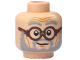 Part No: 3626pb0619  Name: Minifigure, Head Light Bluish Gray Bushy Eyebrows, Moustache and Full Beard, Dark Brown Round Glasses, Medium Nougat Cheek Lines, Chin Dimple and Forehead Creases, Grin Pattern