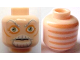Part No: 3626pb0622  Name: Minifigure, Head Alien SW Cerean with Light Bluish Gray and White Eyebrows, Moustache and Goatee, Large Sand Green Eyes, Nougat Eye Shadow and Cheek Lines, Neutral, Skin Folds on Back Pattern